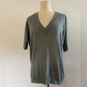 NWOT A PEA IN THE POD KNITTED MATERNITY BLOUSE DUSTY TEAL /MOSS SZ M